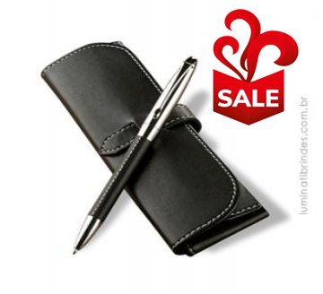 Caneta BLACK LEATHER PEN