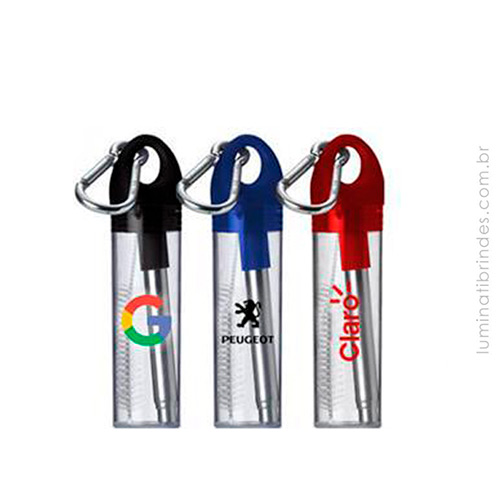 Canudo Inox Ecológico Retrátil Carabiner 