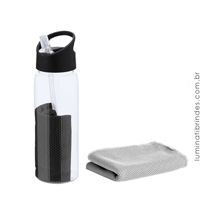 Garrafa Hydrotowel com Tampa e Toalha