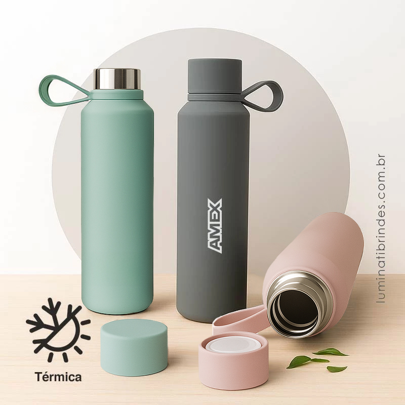 Garrafa Térmica Pulse com Alça de Silicone