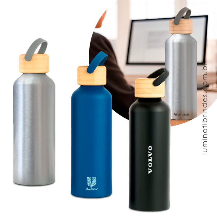 Garrafa Yoko Aluminium Bambu