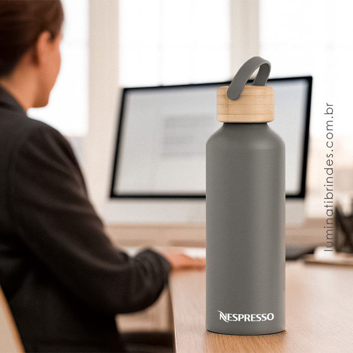 Garrafa Yoko Aluminium Bambu