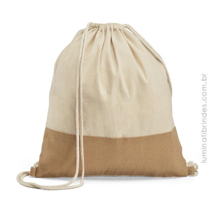 Mochila Naturale Algodão e Juta